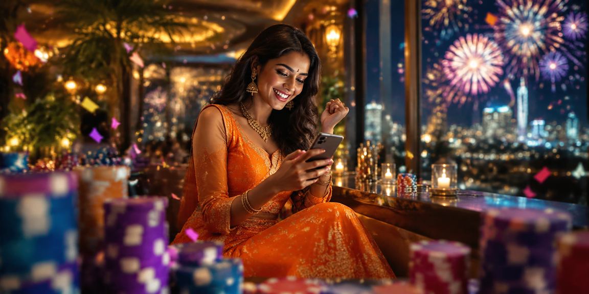 Indian casino app interface with model demonstration
